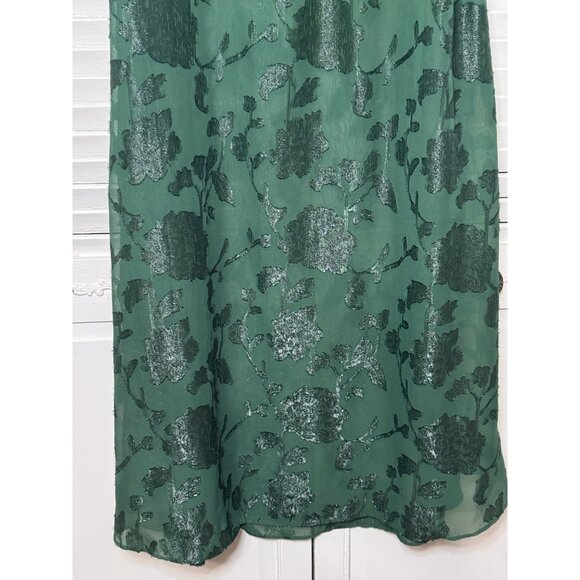 Anna Sui x Modcloth Womens Fairycore‎ Floral Green Sheer Size 2 Mesh Midi Dress - Picture 7 of 13